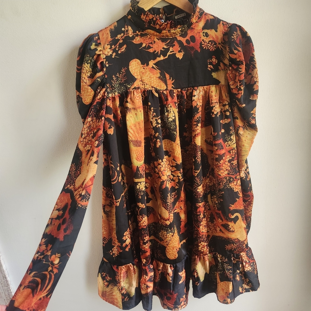 Missguided floral Long Sleeve dress - Picture 3 of 6